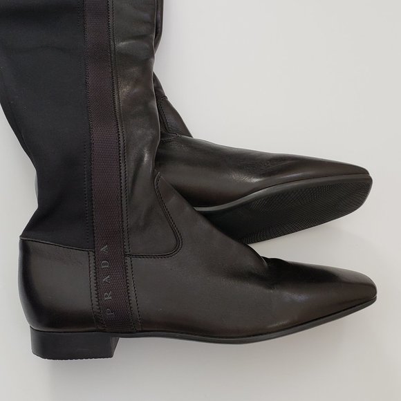 Prada Leather Over the Knee Boots - US Size 7M - Picture 2 of 9
